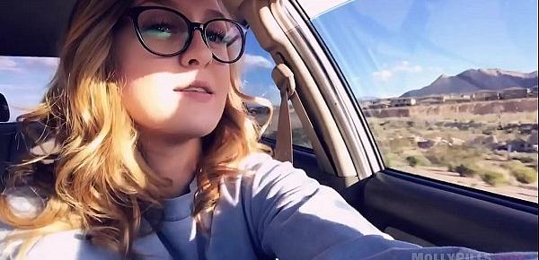  Road Trip Girlfriend Flashing Deepthroat Blowjob Amateur - Molly Pills  - POV GFE - Natural Tits